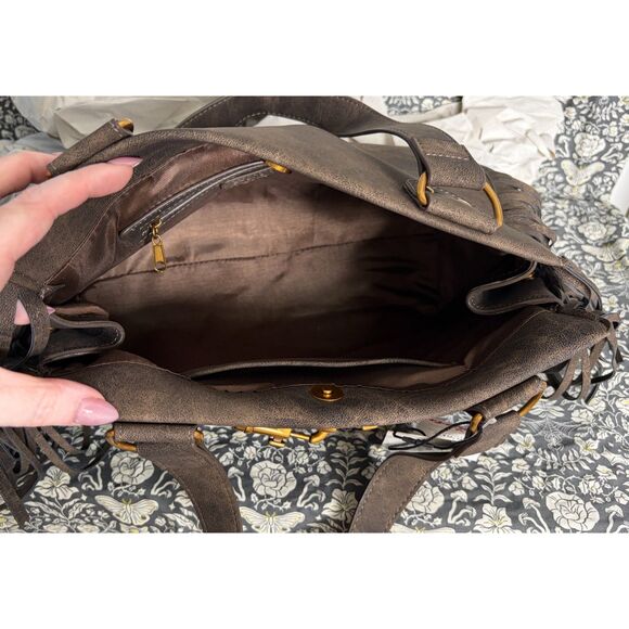 BWESTT Brown Fringe Tote Bag – Western Boho Shoulder Bag – NWT MSRP $138 - Picture 10 of 15